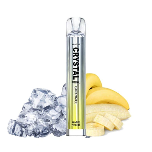 Crystal Bar Banana Ice Disposable Vape Mesh 20mg Nicotine 600 puff